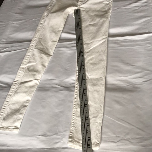 Womens size 00R Abercrombie & Fitch white skinny Jeans waist 24 length 31 - Picture 3 of 10